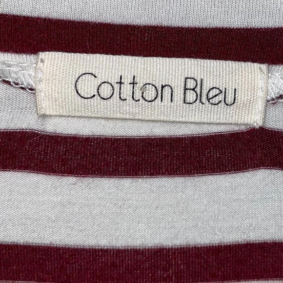 Cotton Bleu Striped Ruffle Drop Shoulder - Picture 6 of 8